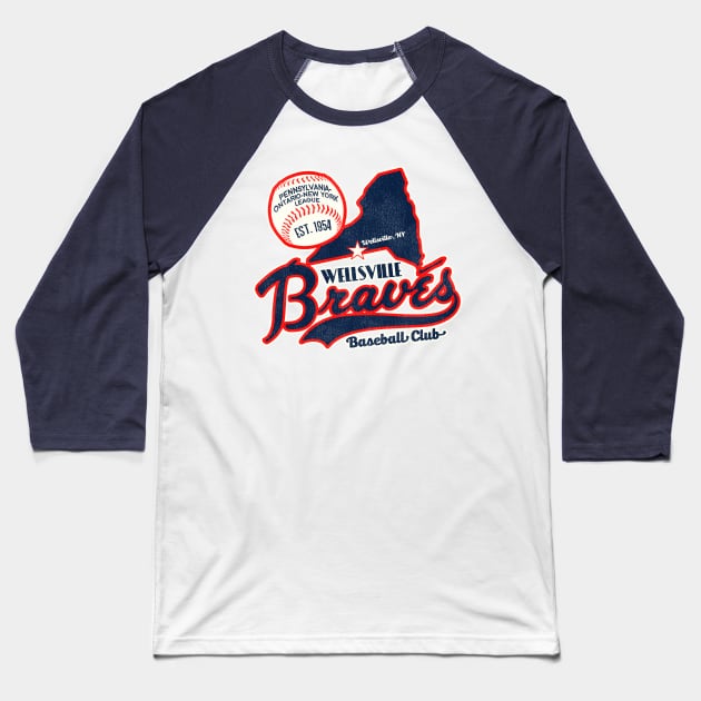 Defunct Wellsville Braves Baseball Team Baseball T-Shirt by Defunctland